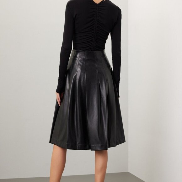 Faux Leather Midi Skirt - Picture 4 of 5